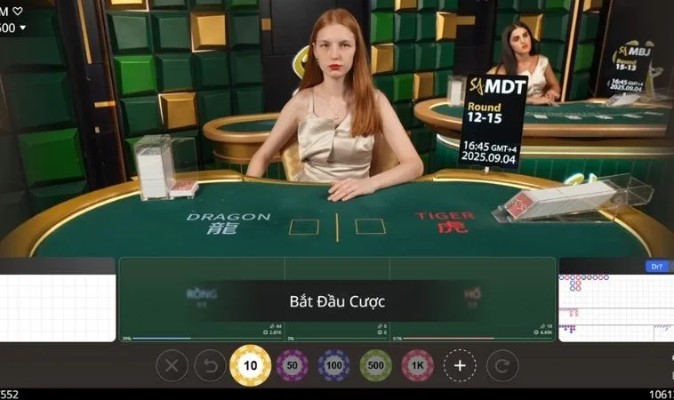 Giao diện chơi Dragon Tiger Tại HitClub