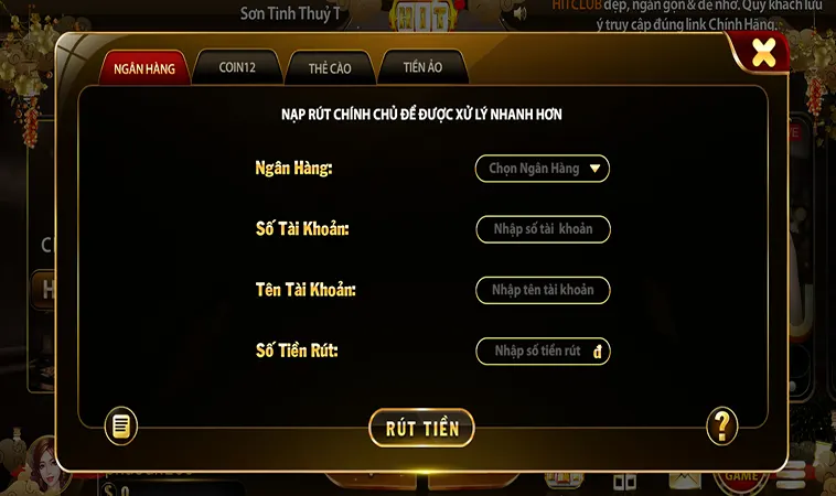 Rút Tiền Từ Hệ Thống HitClub