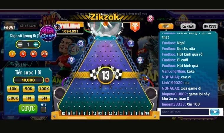 Giao diện chơi game nhanh ZicZac Tại HitClub